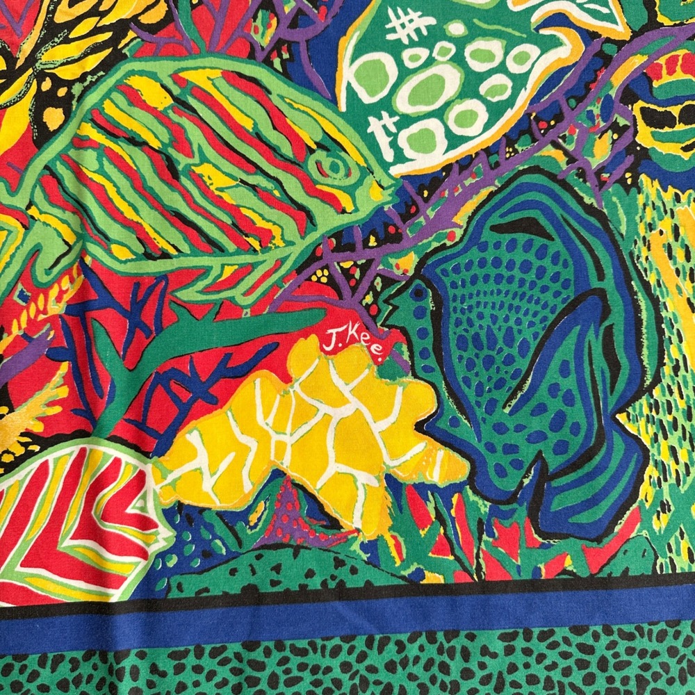 VTG JENNY KEE Sheridan "Tropikee" Quilt Cover 80s Australian Art Bedding Retro